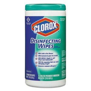 CLOROX DISINFECTANT WIPES FRESH SCENT 75CT (6TUB/CS)